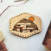 Perfect for those who love van life, this leather caravan patch is engraved and hand painted with an 80’s inspired motor home for that added nostalgia