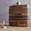 The Antique Hip Flask with a custom text engraved onto it.
