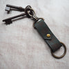 A personalised leather keyring with keys; featuring the Ogham Key Fob from HÔRD.