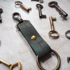 The Ogham Key Fob with antique brass hardware.