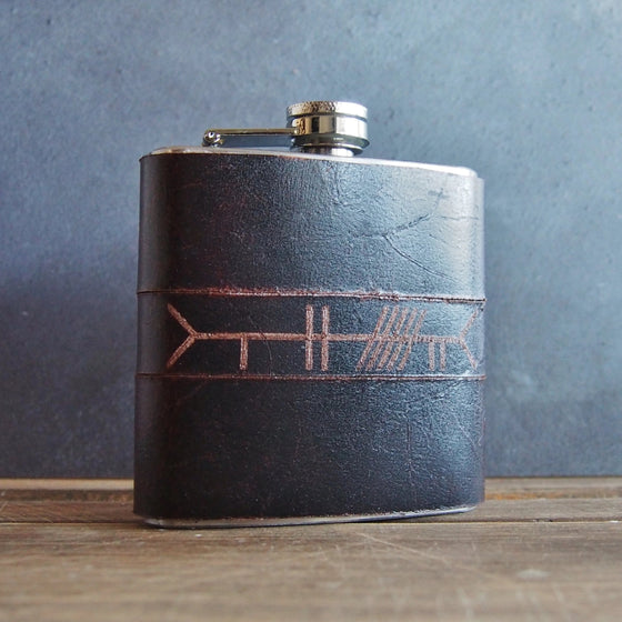 The Celtic Hip Flask with Ogham Alphabets by Hord.