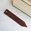A luxury leather bookmark featuring a custom quote.