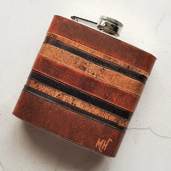 The Rust Layers Flask, a vintage whiskey flask from Hord.
