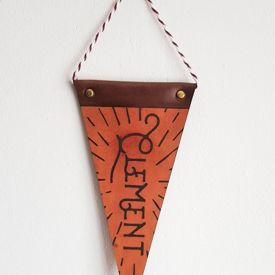The Mini Nursery Pennant - Perfect gifting for the expecting parent, the leather decor by Hord