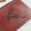 Engraving of a Stag on the Stag Card Holder.