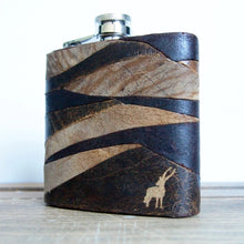  The Survivor Leather Flask, a leather whiskey flask.