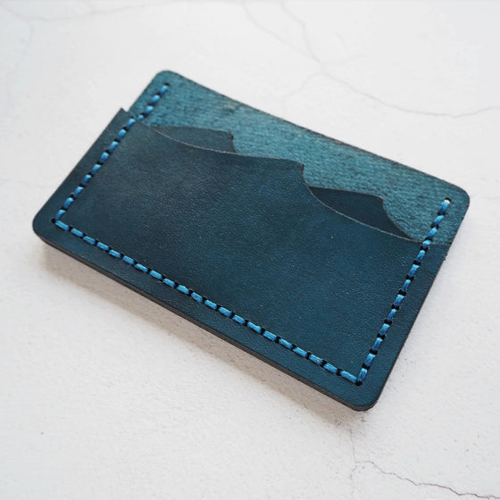 This handmade card holder is hand dyed and hand stitched in your choice of colours.