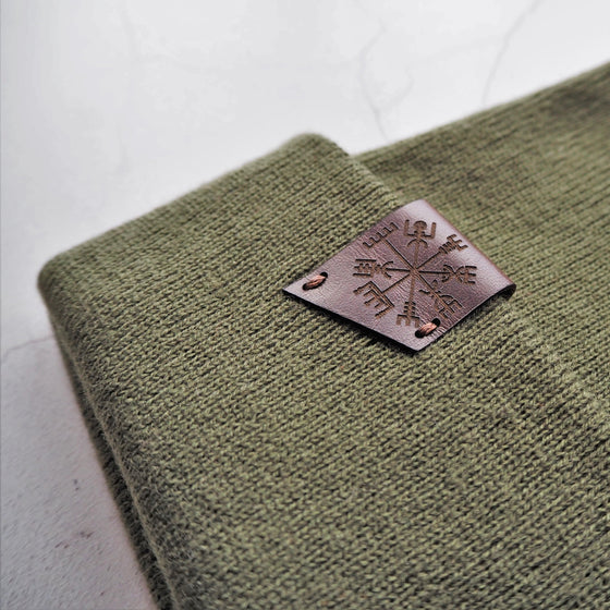 Vegvisir Beanie by HORD in Olive, a unisex beanie from Hord.