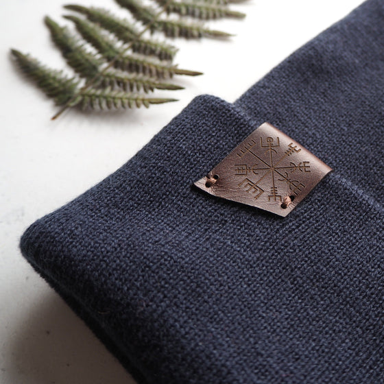 Vegvisir Beanie by HORD in Navy, a unisex beanie from Hord. 