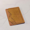 The engraved leather card holder featuring custom contour lines.