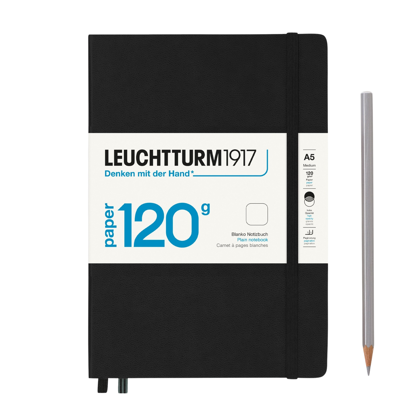 Black A5 Art Leuchtturm1917 Journal - Plain 120G Edition. By Hord.