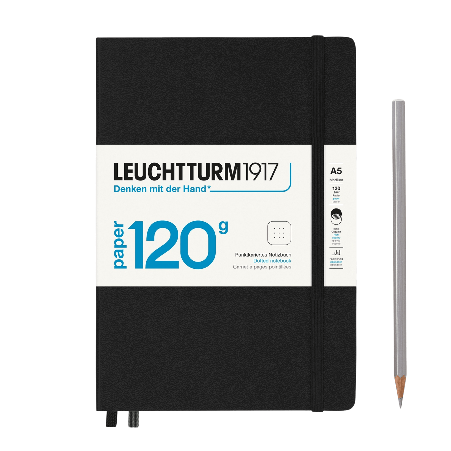 Black A5 Art Leuchtturm1917 Journal - Dotted 120G Edition. By Hord.