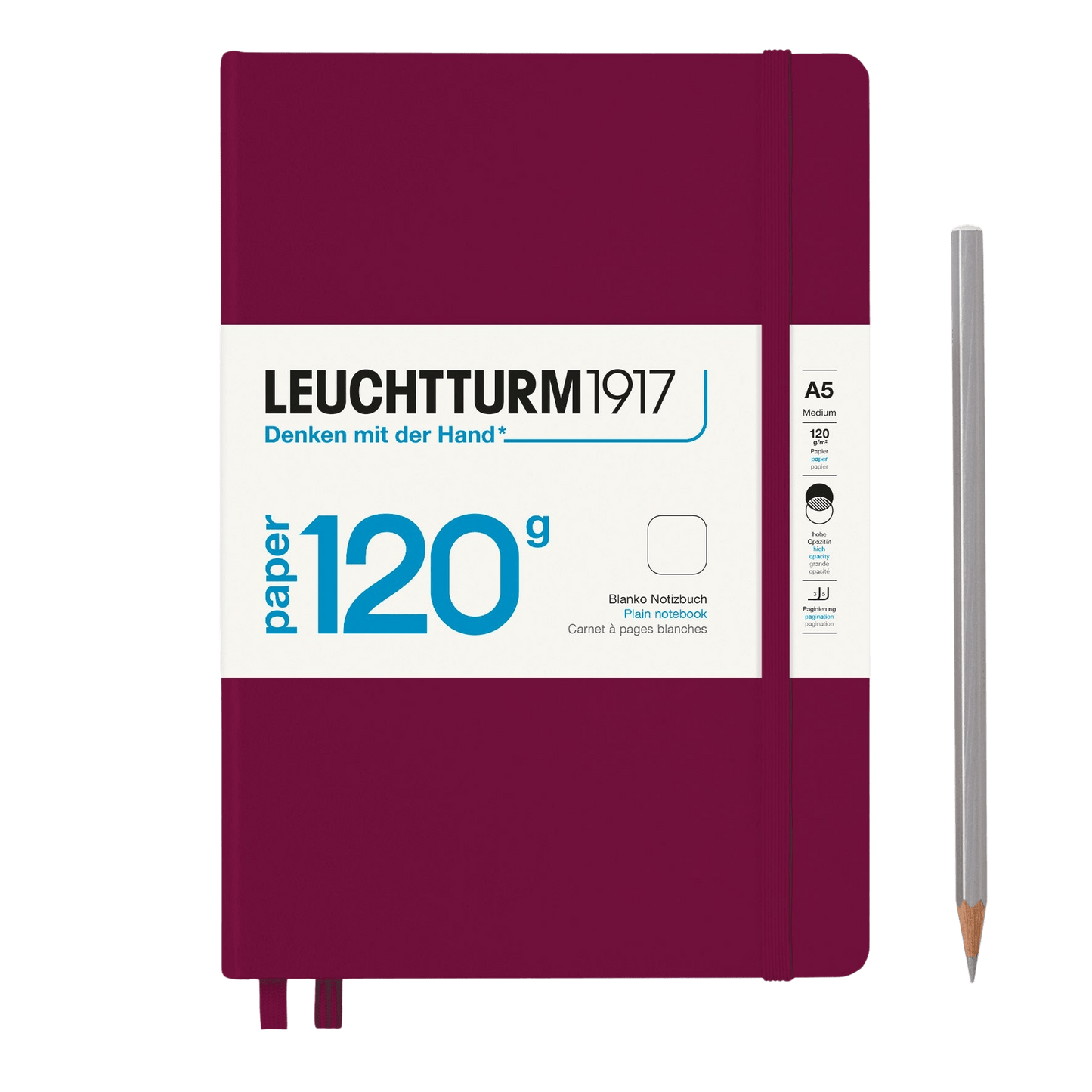 Port - Maroon - A5 Art Leuchtturm1917 Journal - Plain 120G Edition. By Hord.