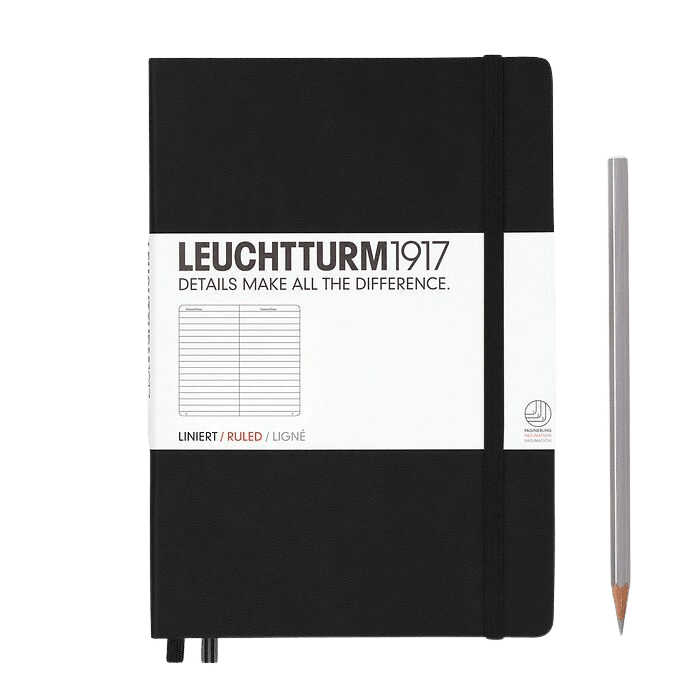 Black A5 Leuchtturm1917 Journal - Ruled. Fulfilled by Hord. 