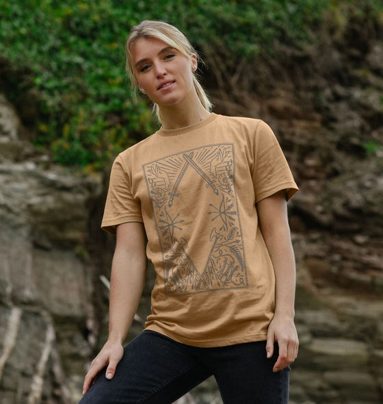 The dungeons and dragons t shirt in sand colour.