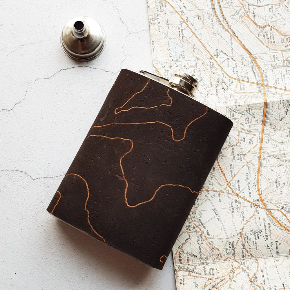Custom Topographic Flask in Cork, a bespoke flask from Hord.