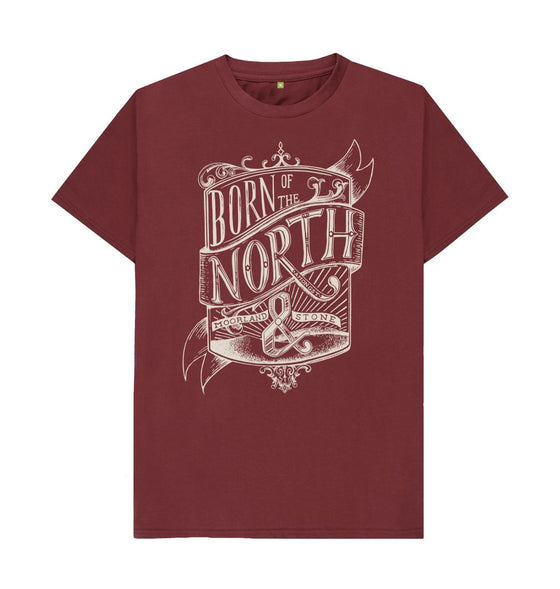 Red Wine Born of the North, Front Printed, Unisex T-Shirt. The Northern T Shirt By Hord.