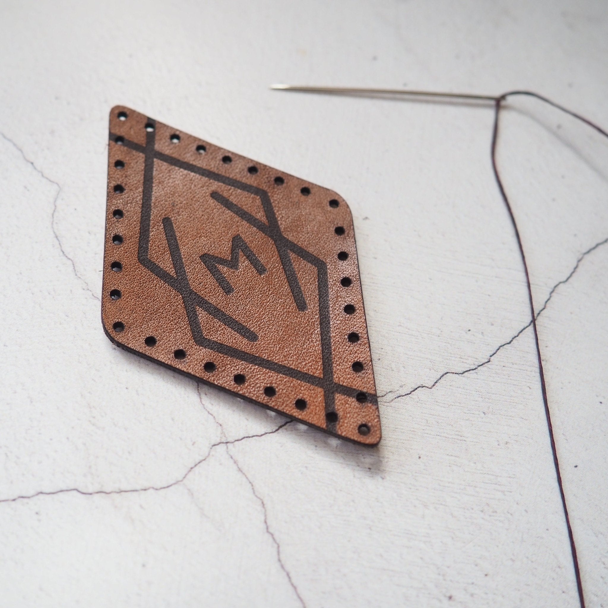 Geometric Initialled Leather Patch | Initial Patch – HÔRD
