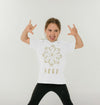 Kids Mountain Mandala T-Shirt in white, a sustainable kids clothing from Hord.