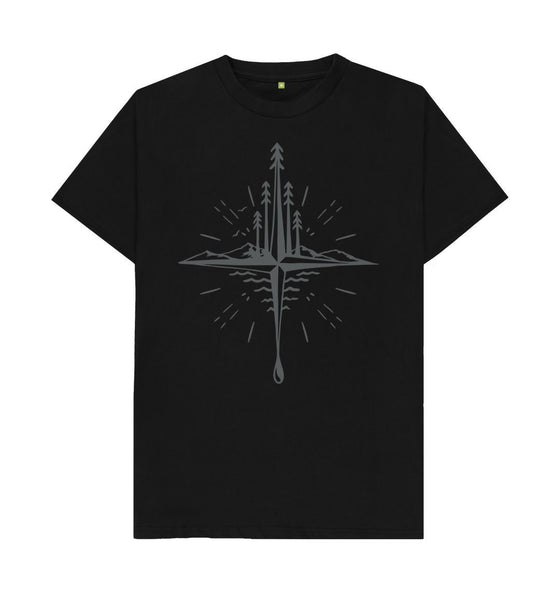 Black Wild Compass, Organic Unisex T-Shirt, a Compass T Shirt from Hord.