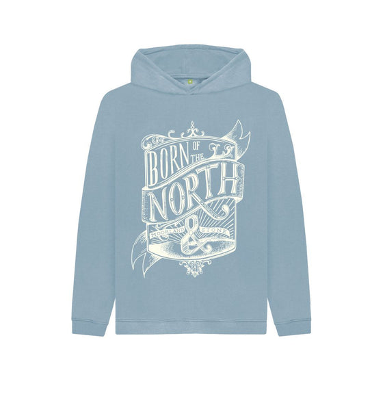 Stone Blue Kids Born of the North Hoodie, a children's hoodie from Hord.