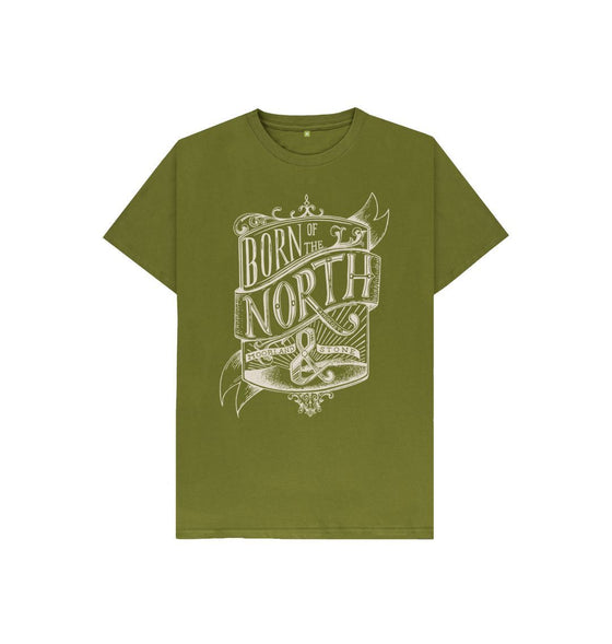 Moss Green Kids Born of the North T-Shirt, a children's tee from Hord.