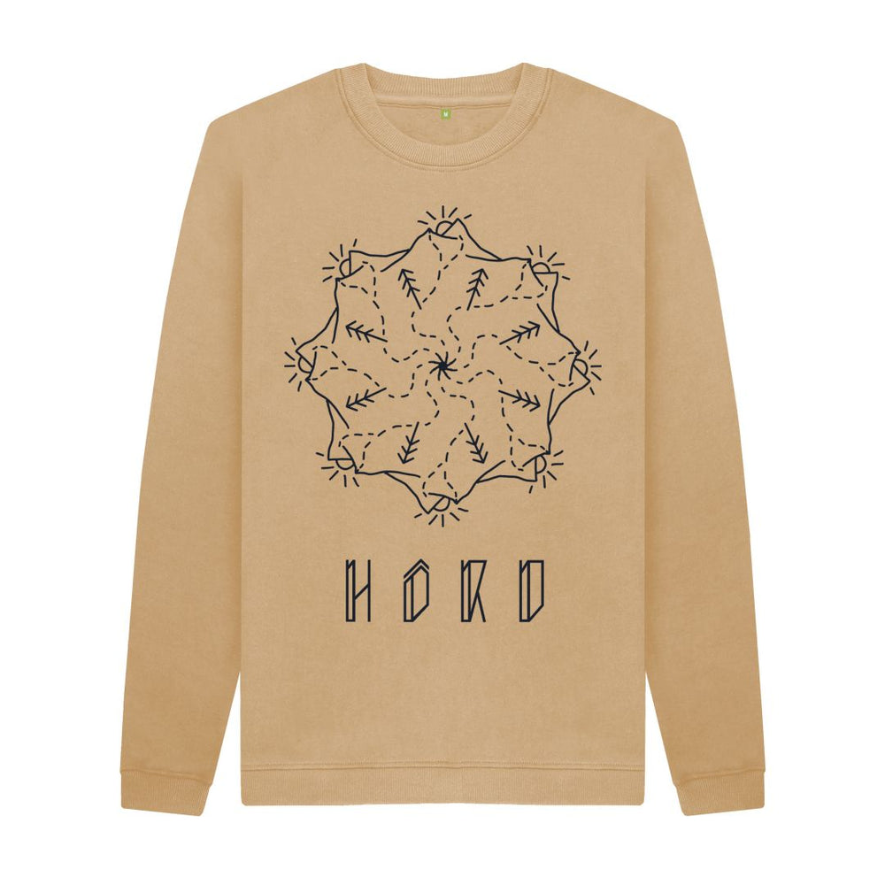 
                  
                    Mountain Mandala Sweater, Unisex in sand.
                  
                