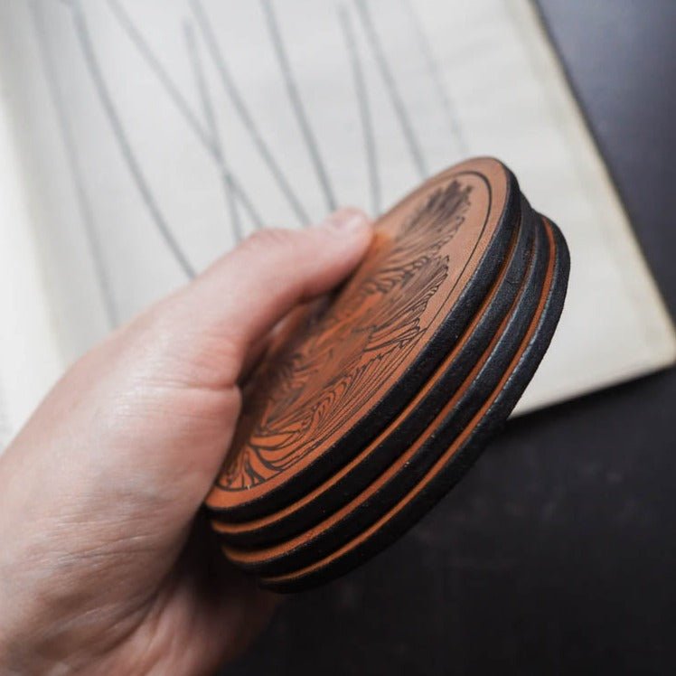 
                  
                    Mushroom Gill Leather Coasters - REPOSE : Studies in Nature
                  
                
