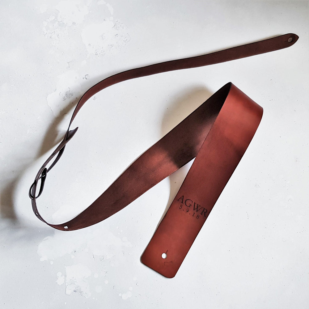 The Personalised Leather Guitar Strap by HÔRD. 