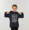 Kids Born of the North Hoodie in navy blue, a children's hoodie from Hord.
