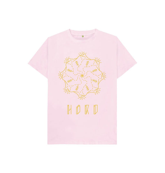 Kids Mountain Mandala T-Shirt in Pink, a sustainable kids clothing from Hord.
