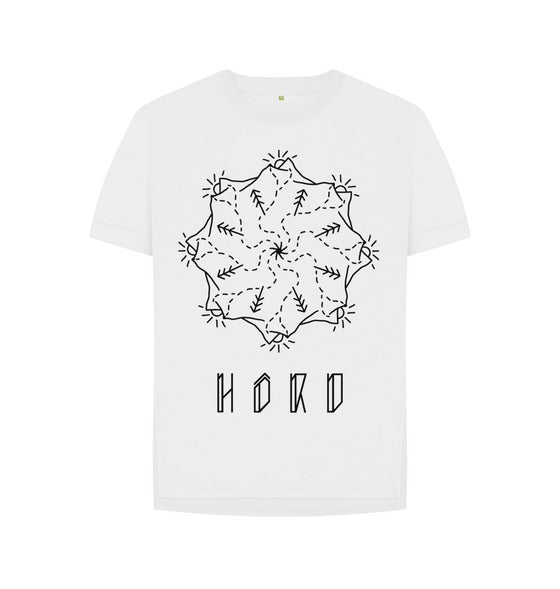 Relaxed fit Mountain Mandala womens T-shirt, a white mandala tee from Hord.
