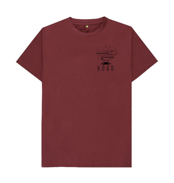 Red Wine Anvil and Awl, Hord Unisex Red Wine Tee-Shirt. Craftsman T Shirt By Hord.