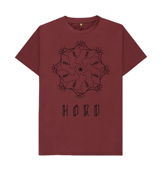 Red Wine Mountain Mandala Unisex T Shirt, The Mandala T Shirt from Hord.