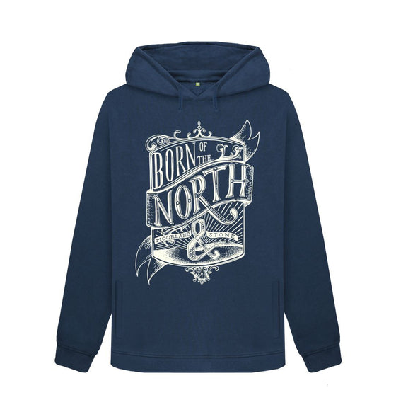 Navy Blue Born of the North, Womens Fit Northern Hoodie