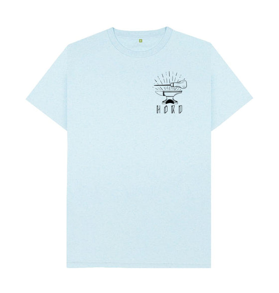 The craftsman t shirt made from recycled fibre, Anvil & Awl Unisex T-shirt in blue.