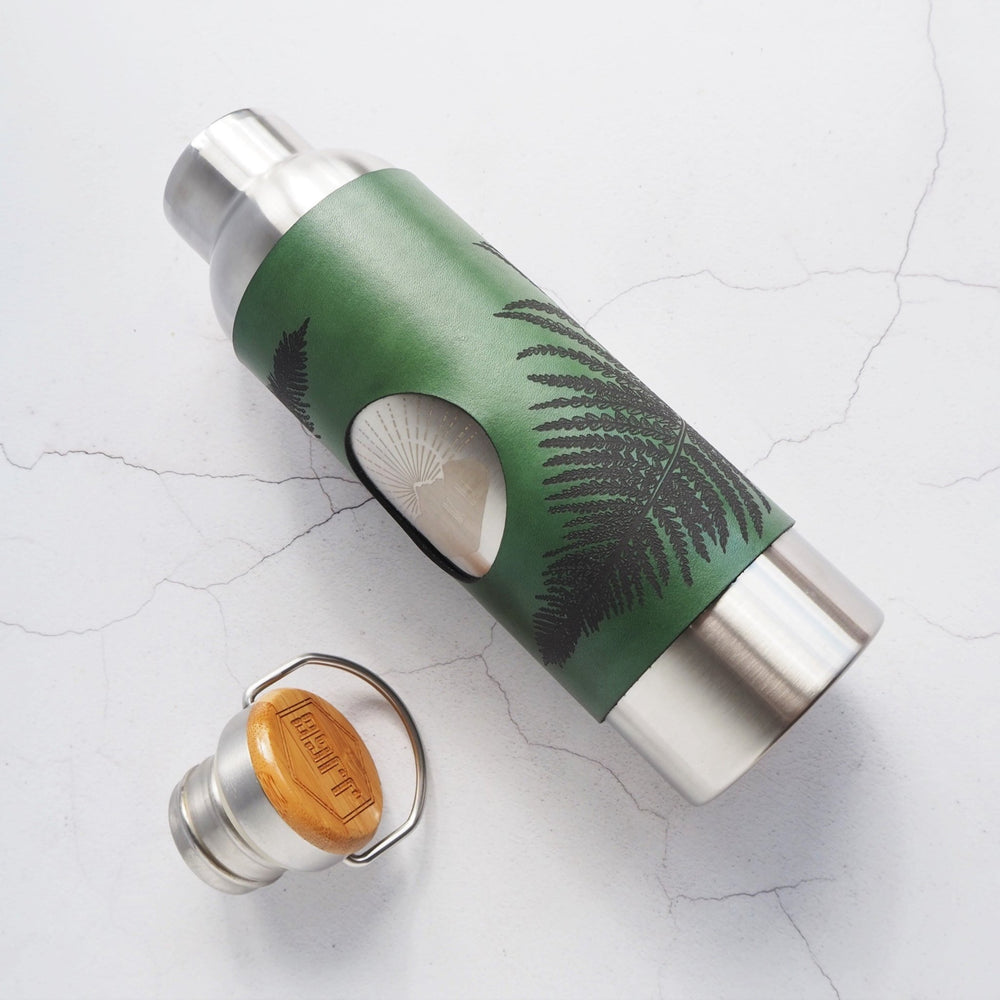 The Fern Leaf Adventure Bottle from HÔRD is engraved with the illustration of our Fern leaf design.