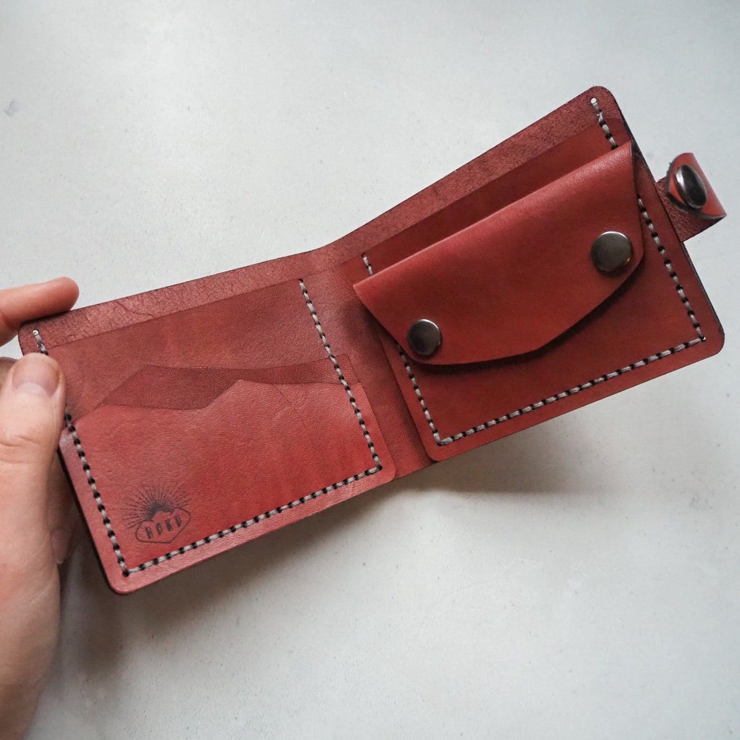 The Mountain Wallet with Coin Section, a personalised wallet with coin pocket by Hord. 