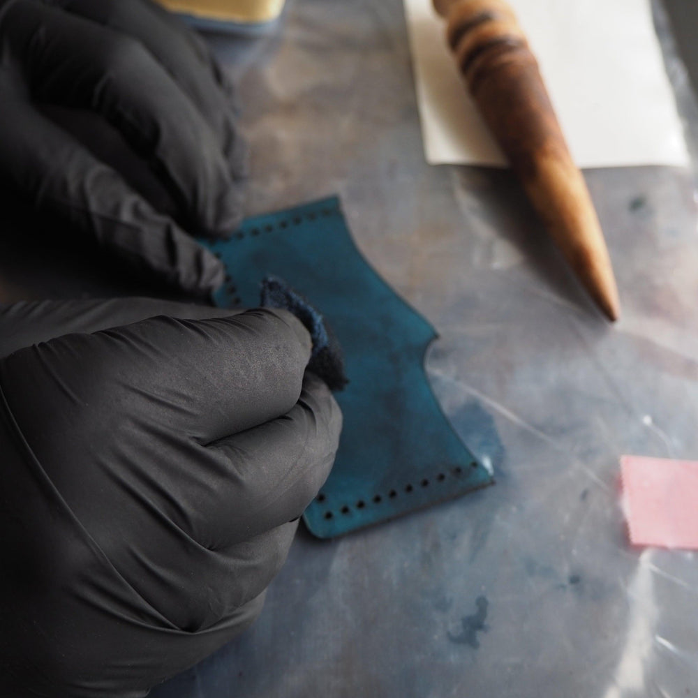 
                  
                    These full grain leather card holders are handcrafted in our studio.
                  
                