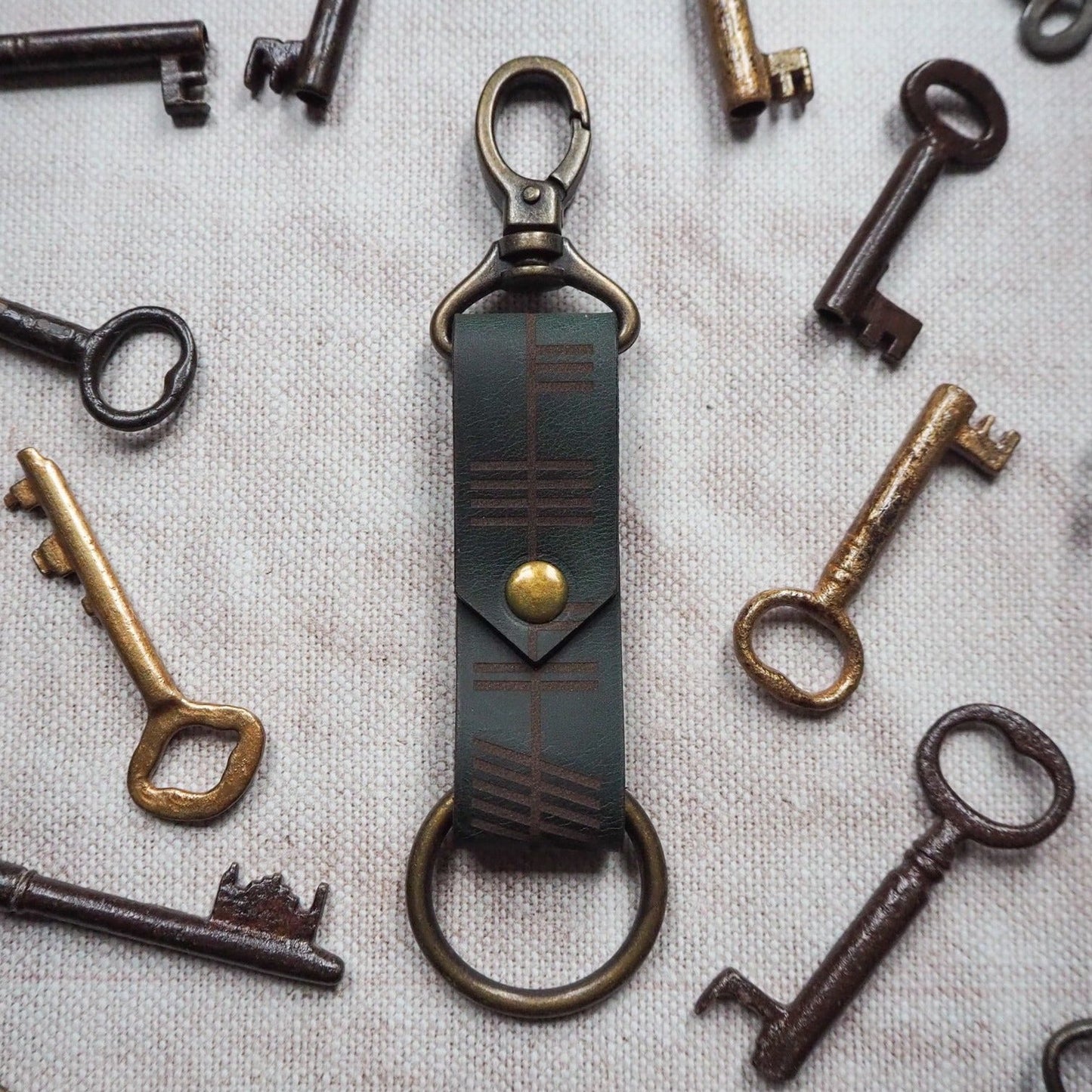 The Ogham Key Fob, a luxury leay ring from HÔRD.