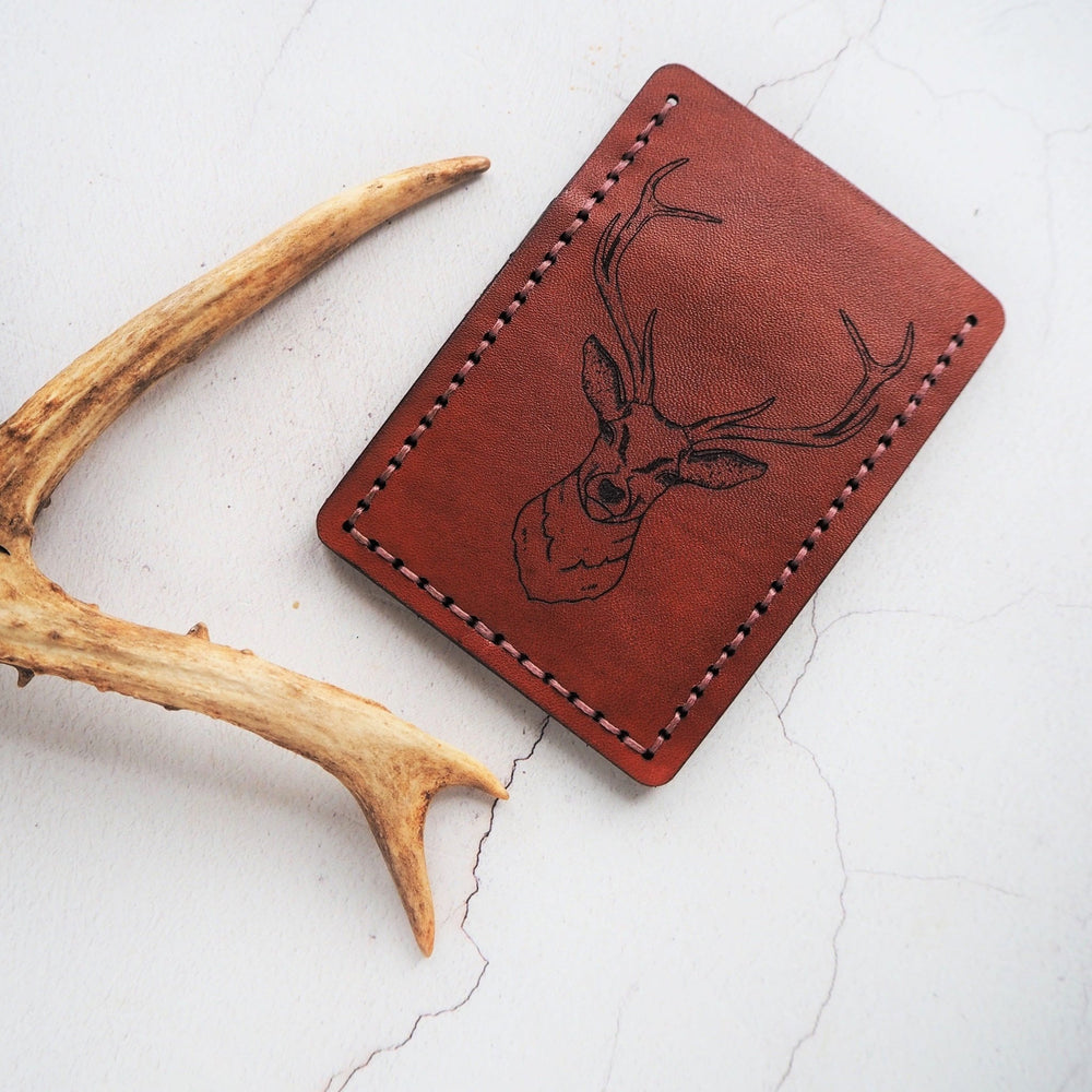 The Stag Card Holder, a personalised credit card holder from Hord.