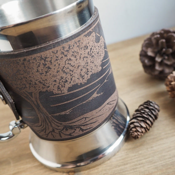 Closer look at the engraving of the Tree Tankard.