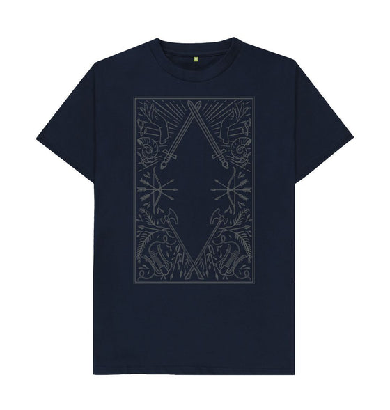 The dungeons and dragons t shirt in navy blue colour.
