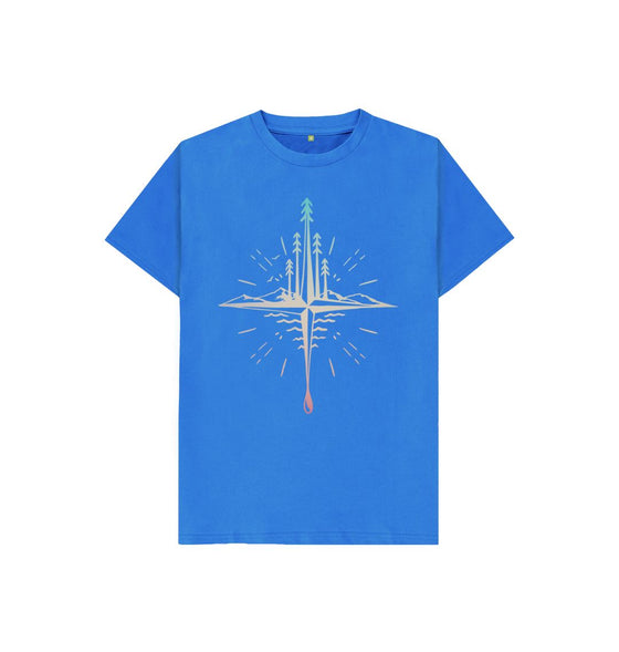 Bright Blue Kids Compass T-Shirt, an organic kids clothes selection from Hord.