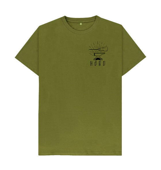 Moss Green Anvil and Awl, Hord Unisex Moss Green Tee-Shirt. Craftsman T Shirt By Hord.
